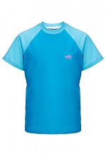 Голубая футболка O'Skal для детей с розовым логотипом