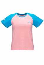 Розовая футболка O'Skal для взрослых с голубыми рукавами